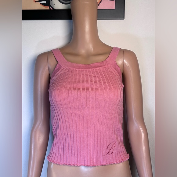 Blumarine Twin Knit Long Sleeve Sweater Tank Set in Bubblegum Pink Wool cardigan